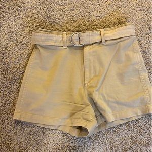 Khaki High Waisted Shorts